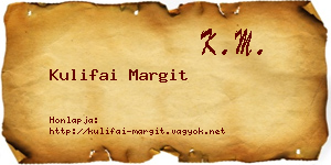 Kulifai Margit névjegykártya